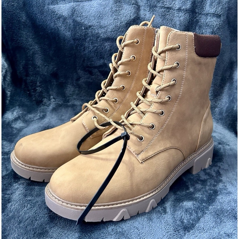 Dr. Scholls Headstart Tan Combat Boots Womens 11 M Lug Sole I1770S3201 NEW